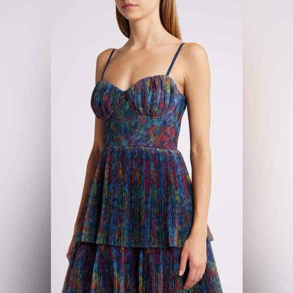 Hutch Tiered Bustier Dress Slate Wild Garden Floral - Picture 2 of 8